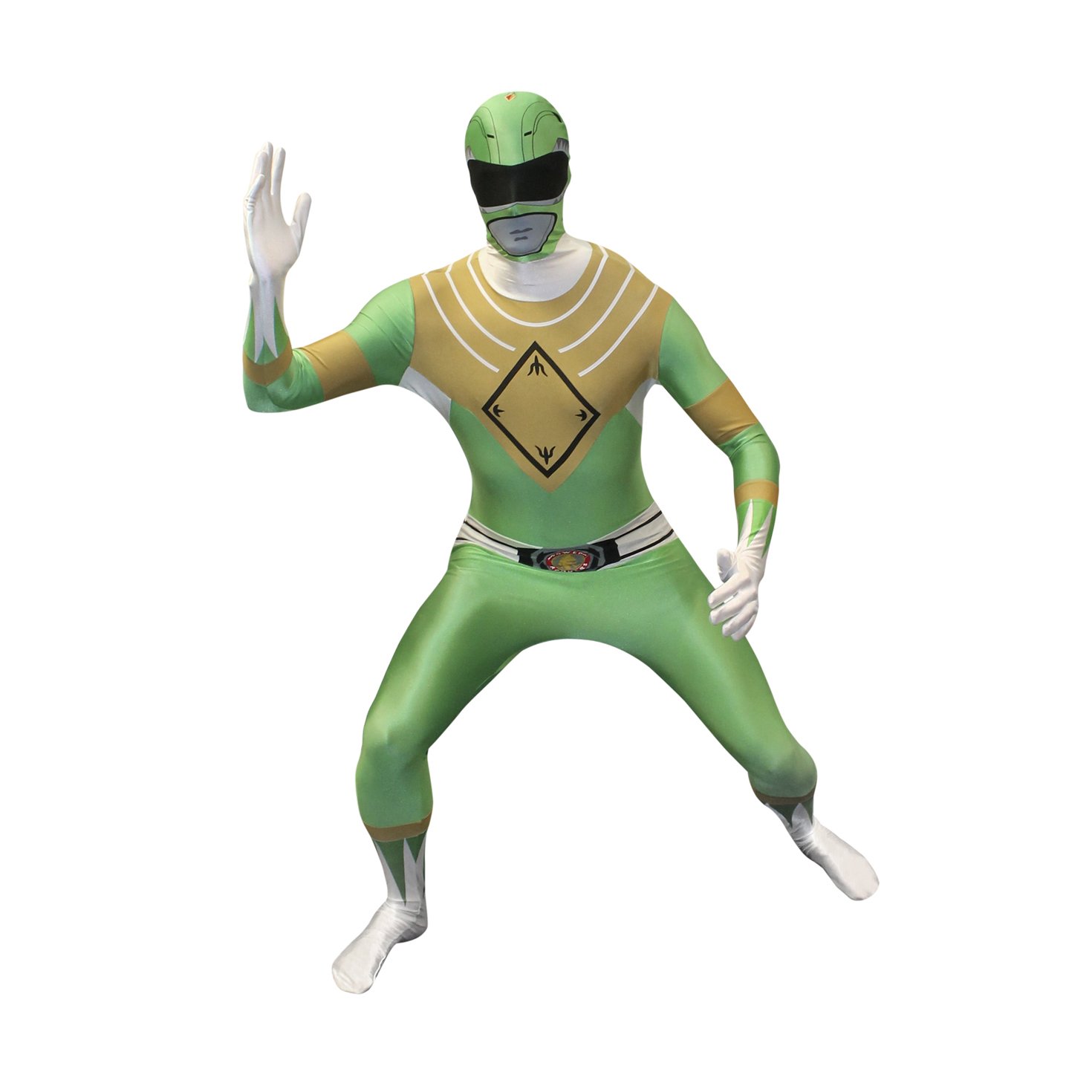 Green Power Ranger Costume for Adults - Full Body Morphsuit for Men | Perfect for Halloween, Cosplay, and Superhero Parties