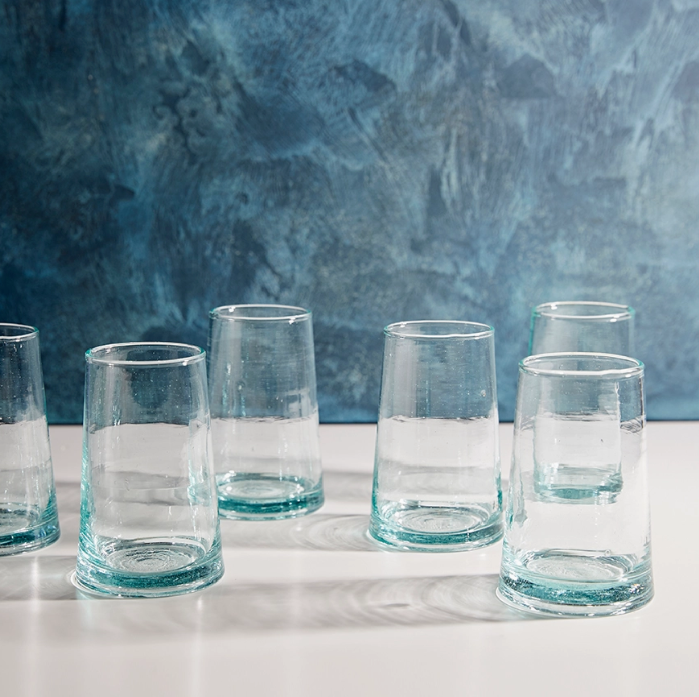 Premium Clear Moroccan Cone Tumbler - 16oz Large Glass Drinking Cup for Iced Coffee, Tea, Cocktails & Smoothies - Perfect for Home, Office & Outdoor Use