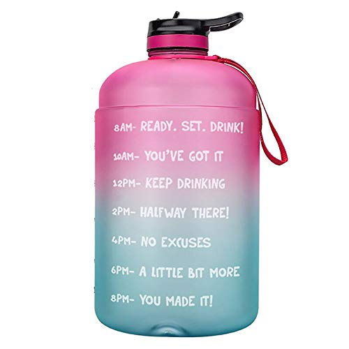 ZSML 1 Gallon Motivational Water Bottle with Time Marker - BPA Free, Leak Proof, Reusable Gym & Sports Water Jug (3.78L) - Perfect for Fitness, Workouts & Daily Hydration Goals