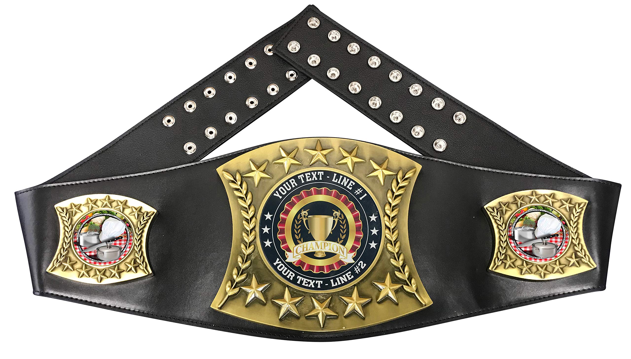 Custom Chef Cooking Trophy - Personalized Championship Leather Belt for Culinary Competitions & Awards | Express Medals FCL453 | Perfect for Chef Contests, Cooking Shows & Culinary Achievements