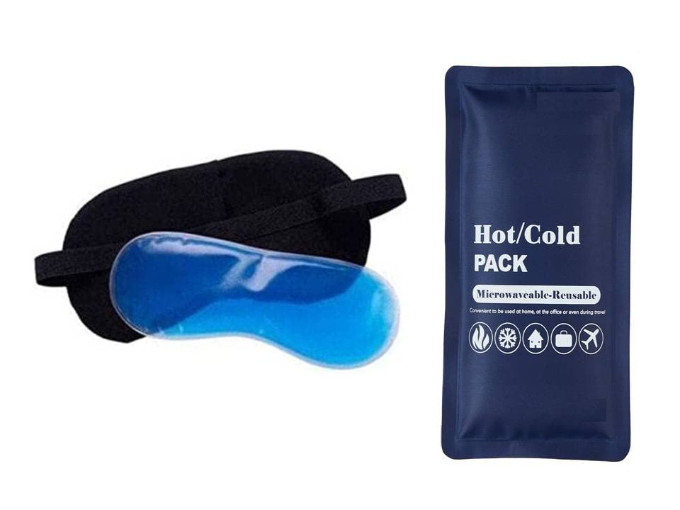 INVOSS Cooling Gel Eye Mask for Sleeping - Hot & Cold Therapy for Dark Circles, Puffy Eyes - Reusable Gel Ice Packs for Men & Women - Perfect for Nighttime Relaxation, Travel & Migraine Relief