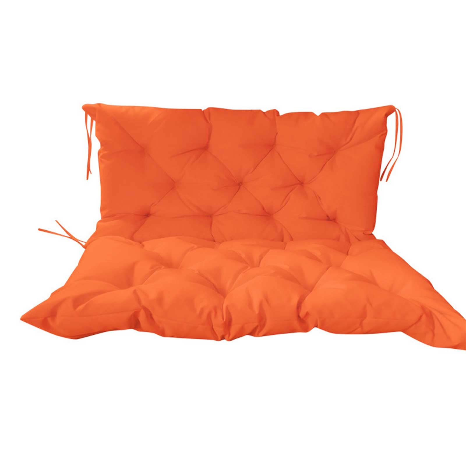 Waterproof Non-Slip Swing Cushion for Indoor/Outdoor Bench - 39.4x39.4 Inch Orange Seat Cushion with Ties - Perfect for Porch, Patio, Garden & Poolside Relaxation