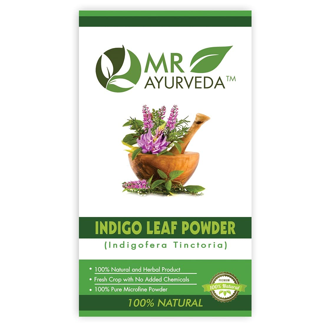 MR Ayurveda 100% Organic Indigo Powder & Bio Henna Powder Combo (200g) | Natural Hair Dye for Gray Coverage & Conditioning | Chemical-Free Herbal Hair Treatment for Women & Men | DIY Hair Coloring at Home