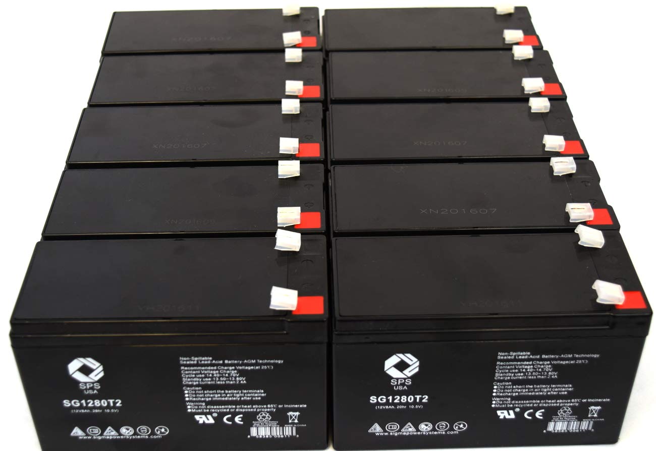 APC Back-UPS ES 550 Replacement Battery 12V 8Ah - 10 Pack for UPS Backup Power Supply - Perfect for Home Office, Server Rooms & Emergency Power Outages