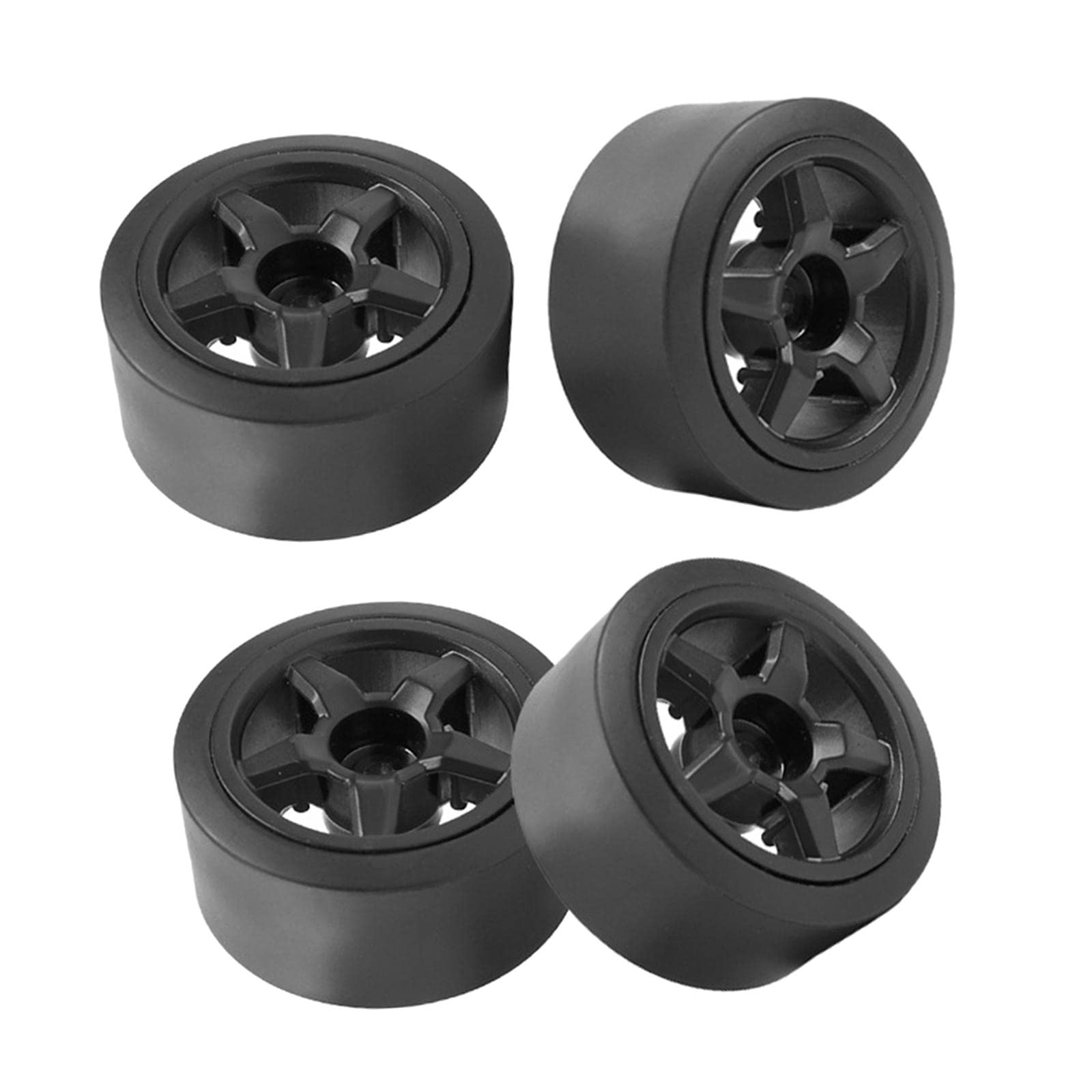 Vaveren 4pcs 5-Spoke RC Wheel Tires Set for 1/16 Scale RC Cars - Compatible with 603 & 604 Models - DIY Upgrade Accessories for Off-Road Racing & Crawling Scenes