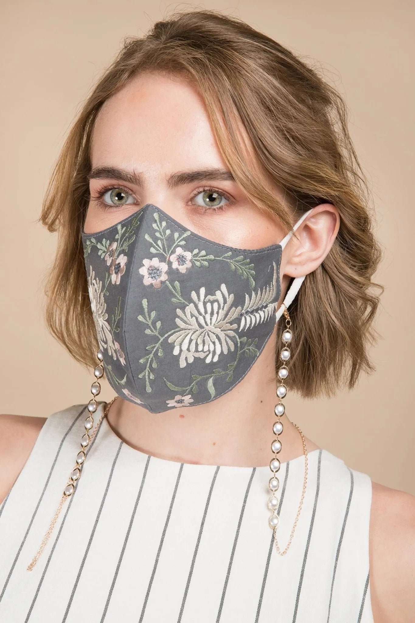 Primavera Embroidered Face Mask - Reusable Cotton Floral Design for Women & Men - Perfect for Travel, Shopping & Daily Protection