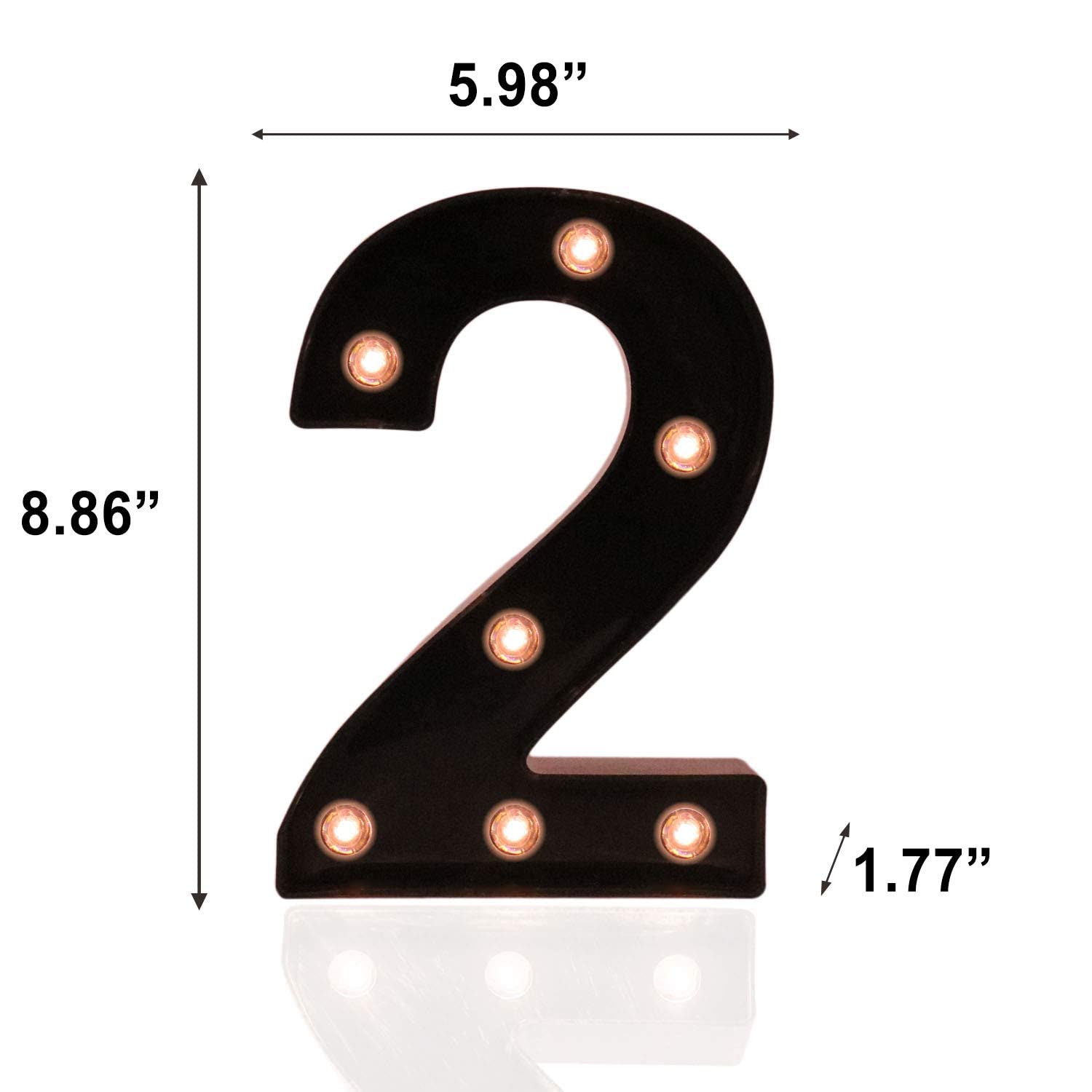 LED Marquee Number Sign - Light Up Black Alphabet & Number Lights for Home, Bar, Christmas, Birthday, Wedding Decor - Perfect for Night Lights & Party Decorations
