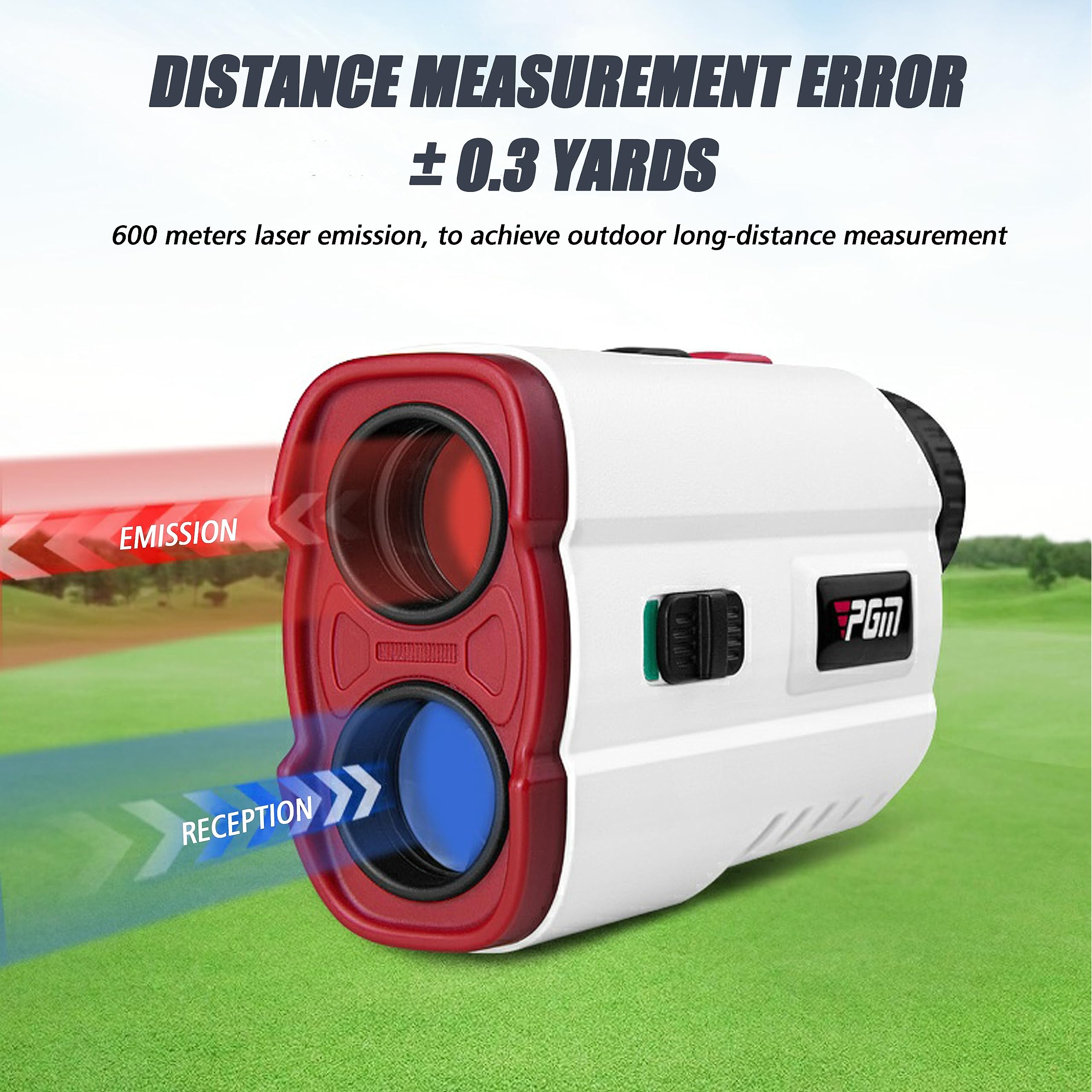 PGM Golf Rangefinder with Slope | 600 Yard Laser Range Finder | 7X Magnification | Flag Lock & Vibration | Golf Gifts for Men | Perfect for Tournament Play & Course Practice