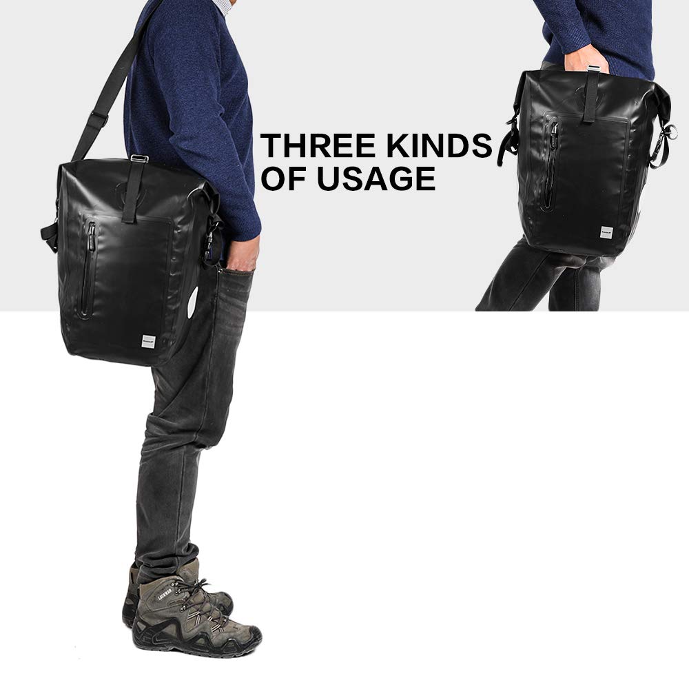 Rhinowalk Waterproof Bike Pannier Bag - Bicycle Cargo Rack Saddle Bag with Shoulder Strap, Laptop Compatible Cycling Accessories | Perfect for Commuting, Touring & Outdoor Adventures