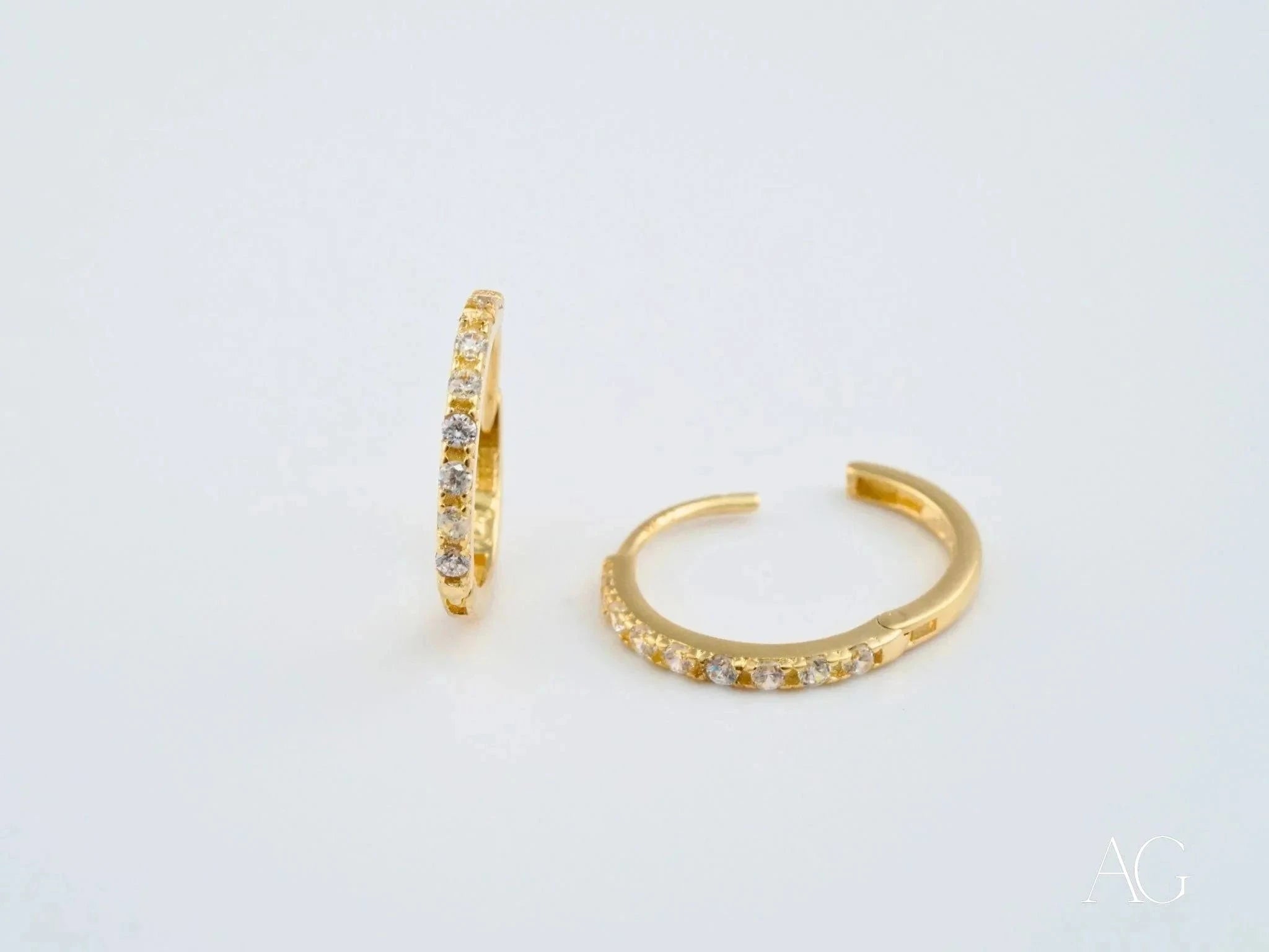 18K Yellow Gold Mini Hoop Earrings for Women - Elegant Small Gold Hoops for Everyday Wear, Gift for Her, Perfect for Parties, Work & Special Occasions