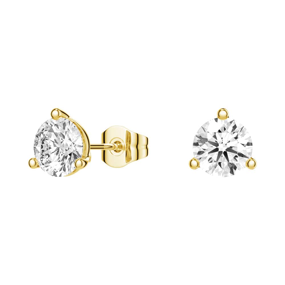 2 Carat (ctw) Round Moissanite Stud Earrings - 3 Prong Solitaire Setting - Perfect for Weddings, Anniversaries & Everyday Elegance