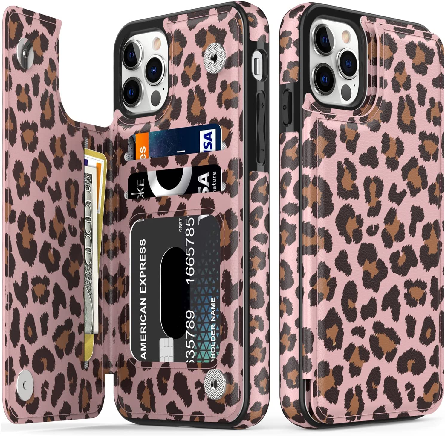Premium iPhone 14 Pro Max Leather Wallet Case with Card Holder & Flip Cover - Protective Phone Cover for Business & Travel Use