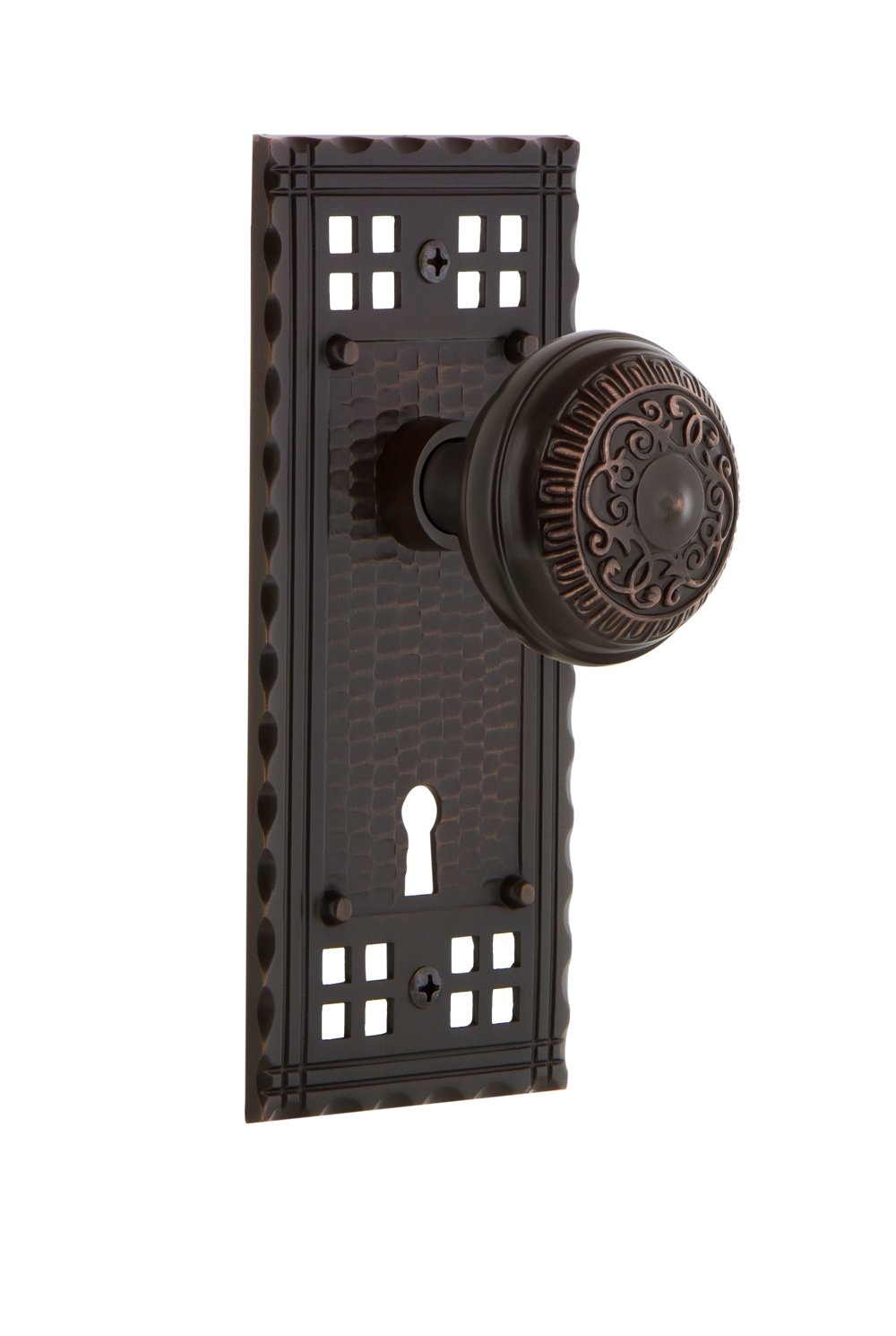 Vintage Craftsman Cabinet Knob with Keyhole & Egg & Dart Design - 2.75
