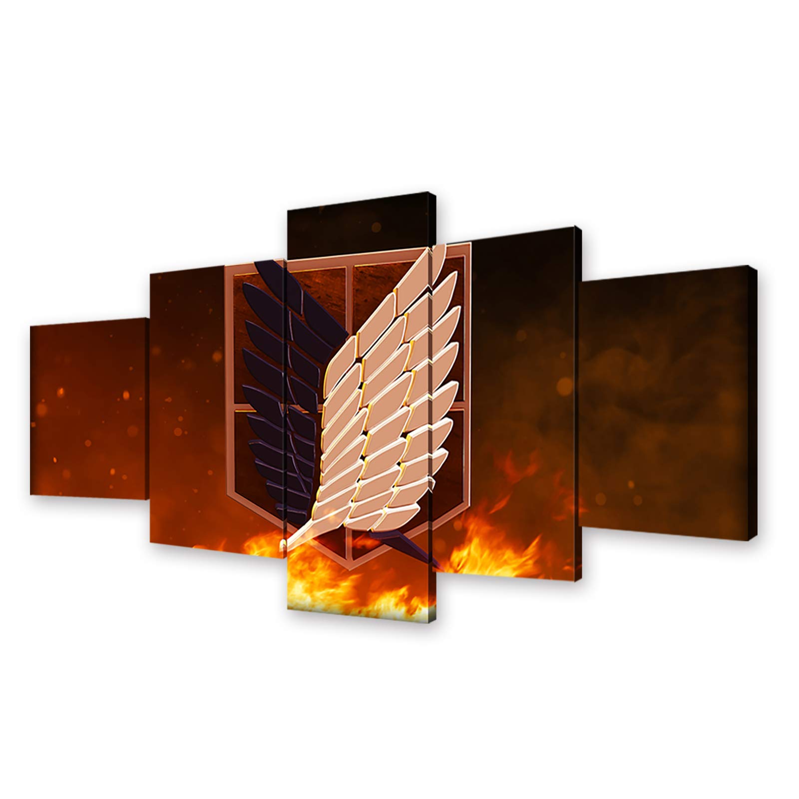 Attack on Titan (AOT) Anime Wings of Freedom Canvas Wall Art Poster - Framed Decor for Living Room, Bedroom & Office - Perfect Gift for Anime Fans & Boys