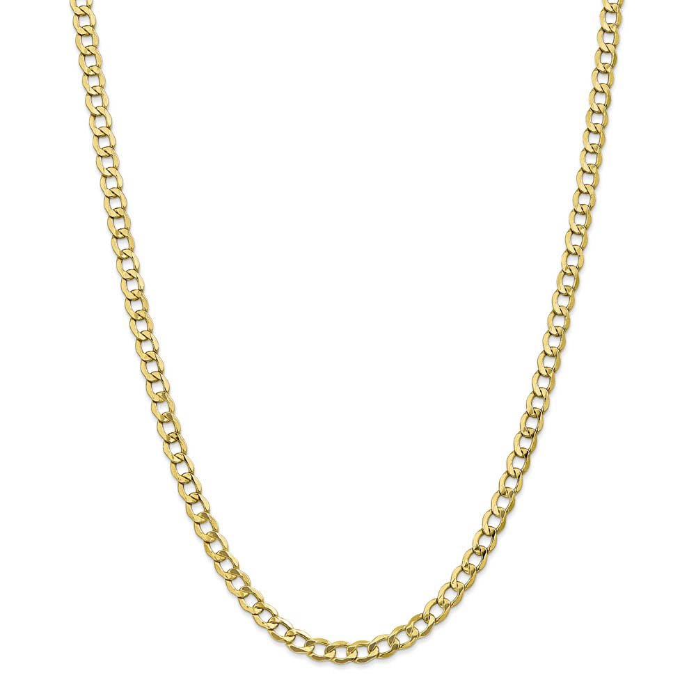 The Black Bow 5.25mm 10k Yellow Gold Hollow Curb Link Chain Necklace - Perfect for Layering, Gifting, and Everyday Elegance