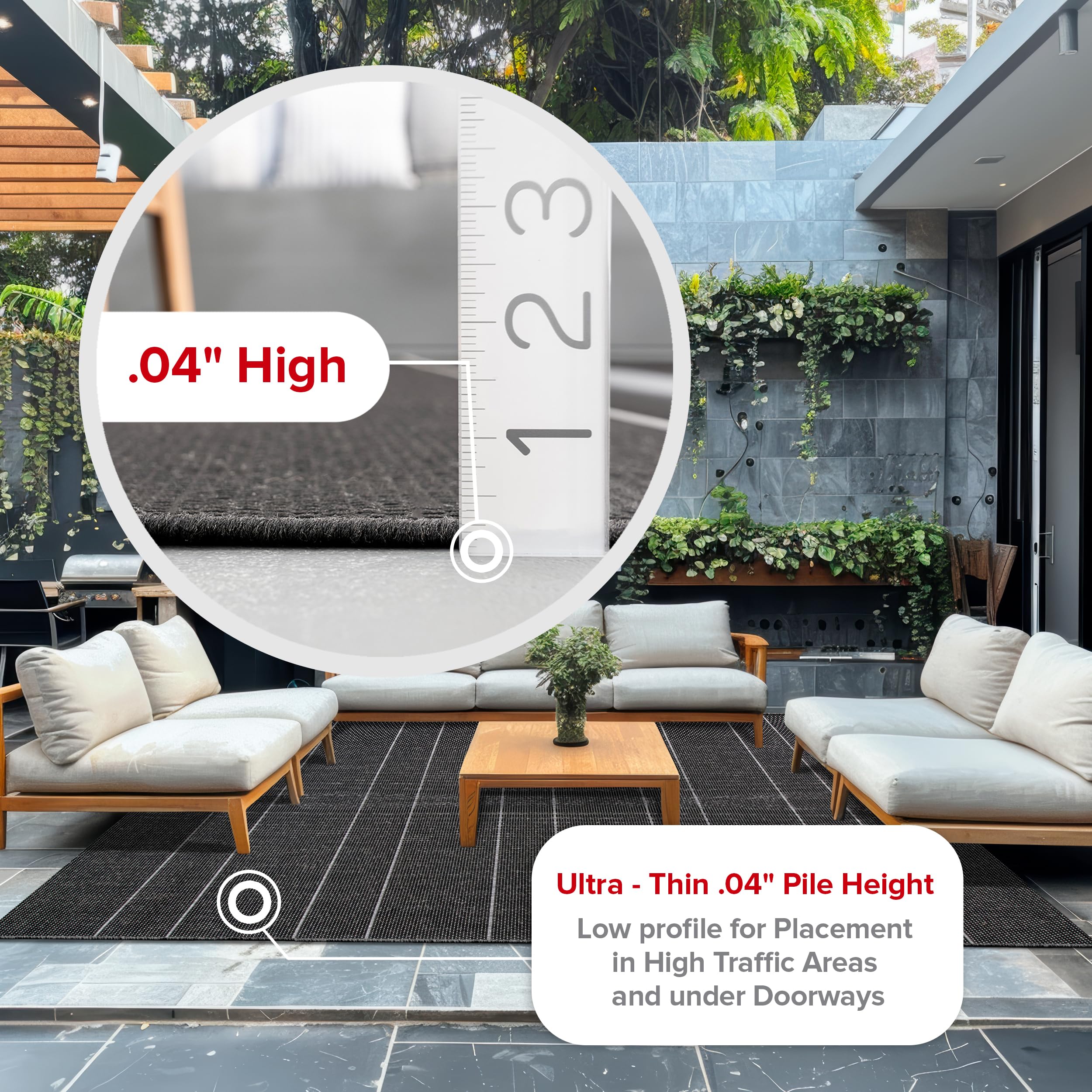 nuLOOM 8' x 11' Outdoor Performance Area Rug - OEKO-TEX Certified, Weather Resistant & High Traffic Rug for Patio, Balcony, Deck & Garden - Durable Alaina Black Design for Outdoor Entertaining & Relaxation