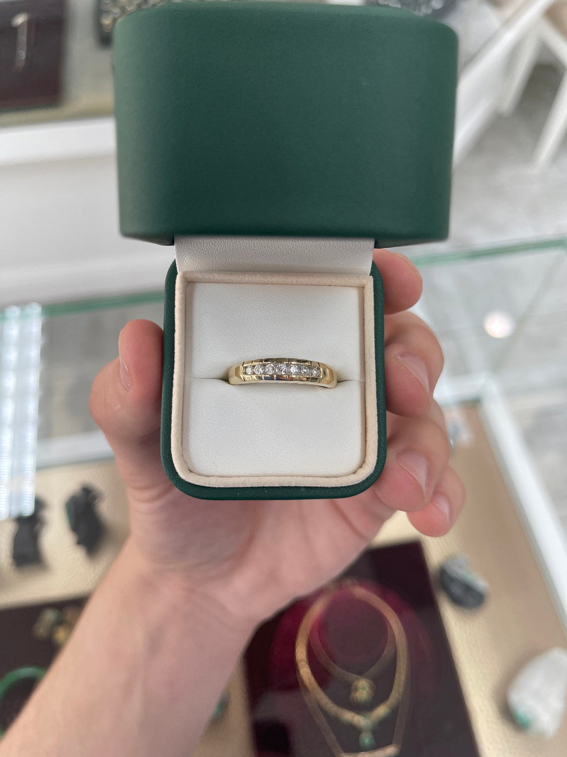0.30 Carat Men's Diamond Ring in 14K Yellow Gold - Elegant Wedding Band, Anniversary Gift for Him, Engagement Ring for Men
