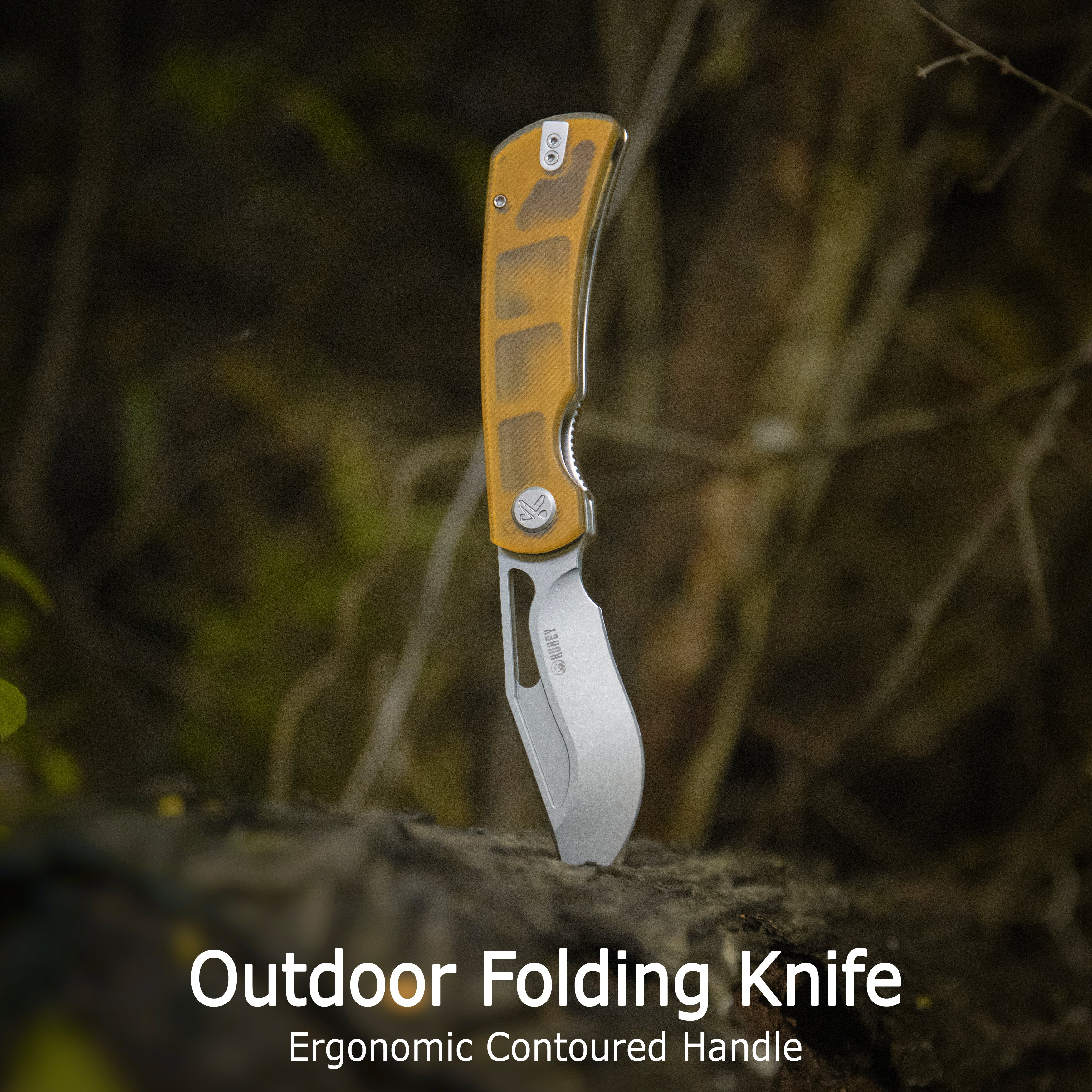 Kubey Gurkha EDC Folding Pocket Knife - 3.5