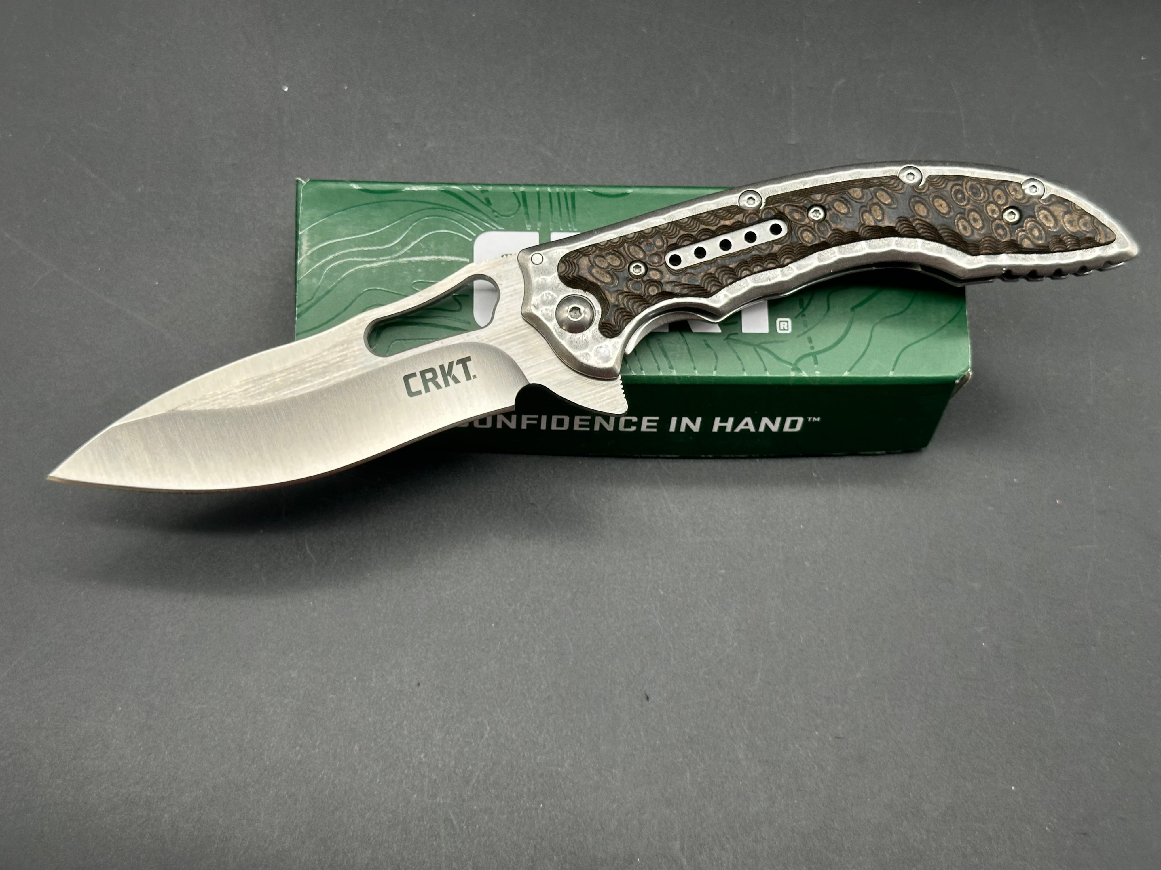 CRKT Ikoma Fossil Frame Lock Knife - 3.96