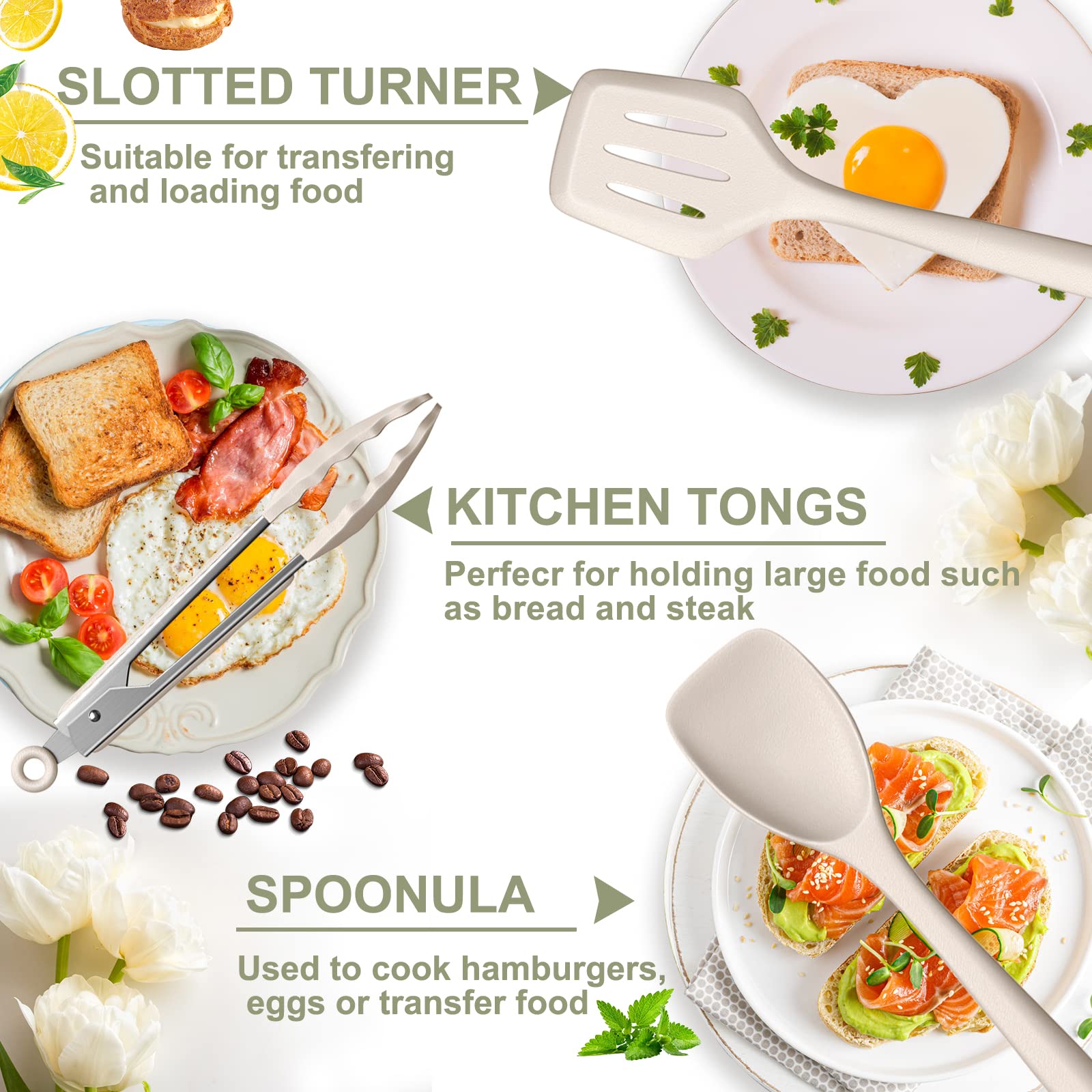 Fungun 25-Piece Silicone Kitchen Utensil Set - Heat Resistant Spatula, Spoon, Turner & Tongs for Nonstick Cookware | BPA Free & Dishwasher Safe | Perfect for Baking, Cooking & Everyday Kitchen Use