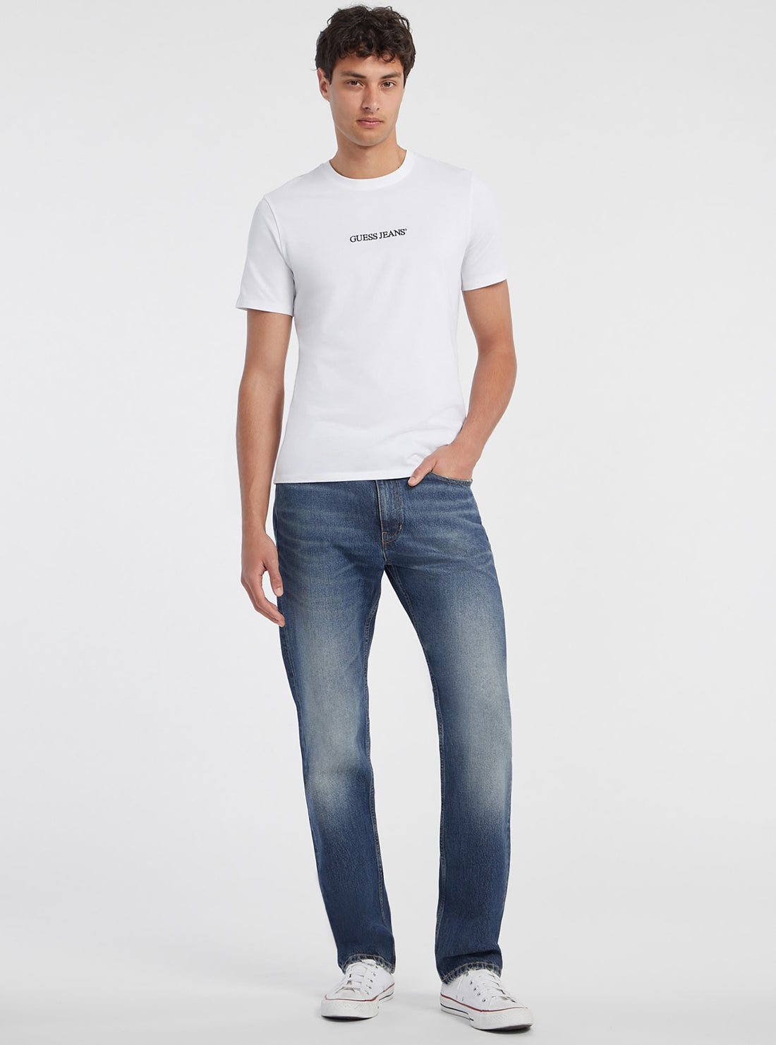 Guess Women's White Slim Fit Logo T-Shirt - Casual Cotton Tee for Everyday Wear & Street Style Outfits