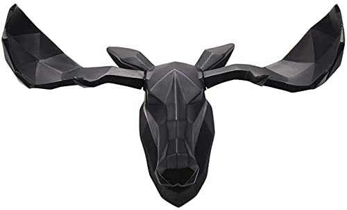 Large Metal Wall Art Decor - Faux Elk Head Sculpture, Resin Animal Wall Hanging for Home, Farmhouse, Bedroom & Office | Rustic Cabin Decor, Hunting Lodge Accent