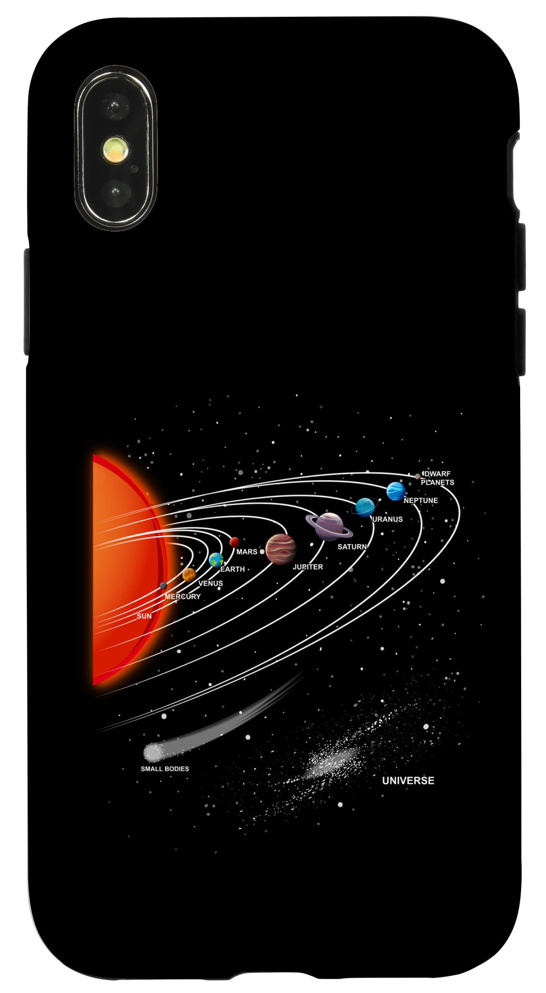 iPhone X/XS Solar System Planets Space Astronomy Phone Case - Durable Protective Cover for Astronomy Lovers & Space Enthusiasts - Perfect for School, Work, and Daily Use