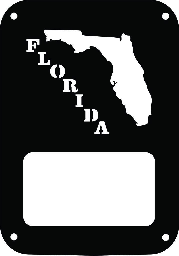 Black Tail Light Covers for Jeep JK Wrangler - State of Florida Design - Set of 2 - Upgrade Your Off-Road Vehicle's Style & Protection for Adventure Driving