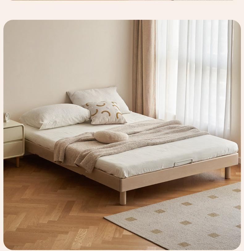 Birch Solid Wood Twin Over Full Bunk Bed - Sturdy Platform Bed Frame Without Headboard - Perfect for Kids' Room, Guest Room & Small Space Saving