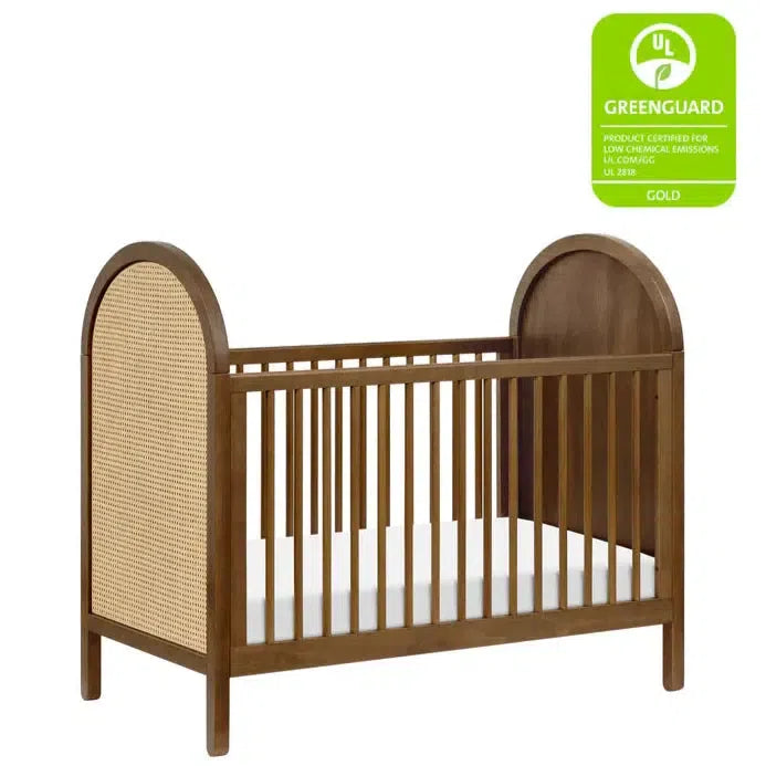 Babyletto Bondi Cane 3-in-1 Convertible Crib - Natural Walnut Finish with Woven Cane Sides | Eco-Friendly Nursery Furniture for Newborn to Toddler | Perfect for Modern Baby Rooms & Gender-Neutral Nurseries
