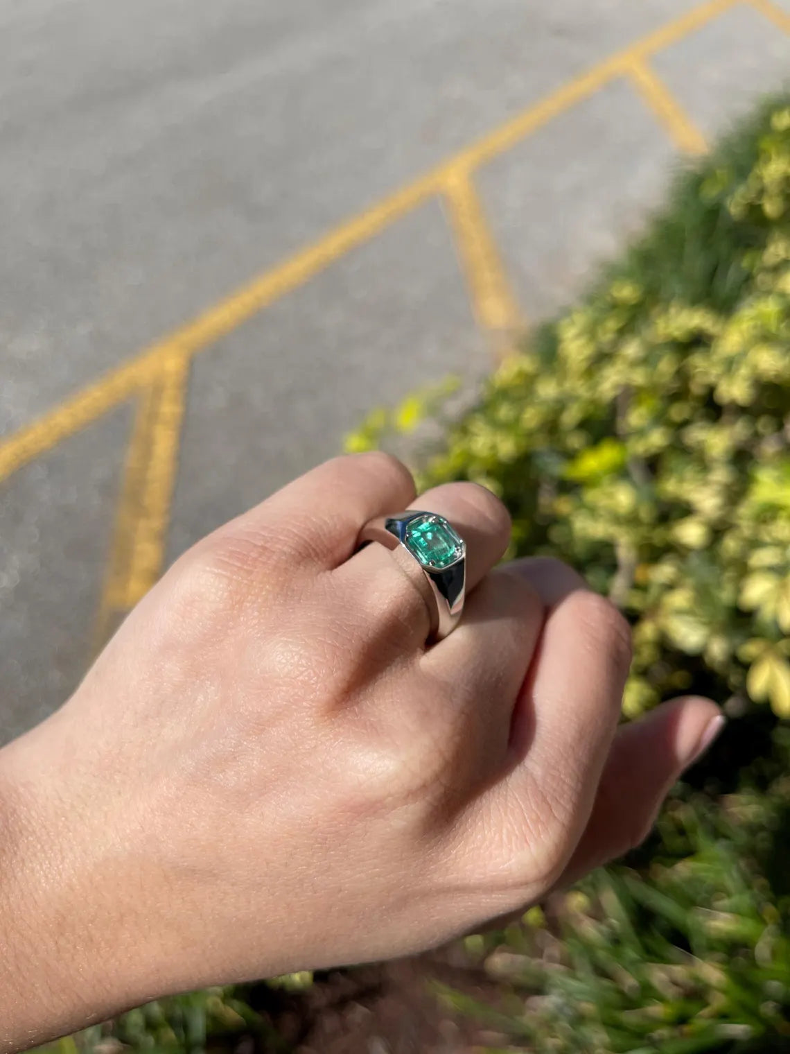 1.90ct Natural Colombian Emerald Asscher Cut Solitaire Men's Ring - 14K Gold Wedding Band, Anniversary Gift for Him, Handmade Fine Jewelry for Special Occasions