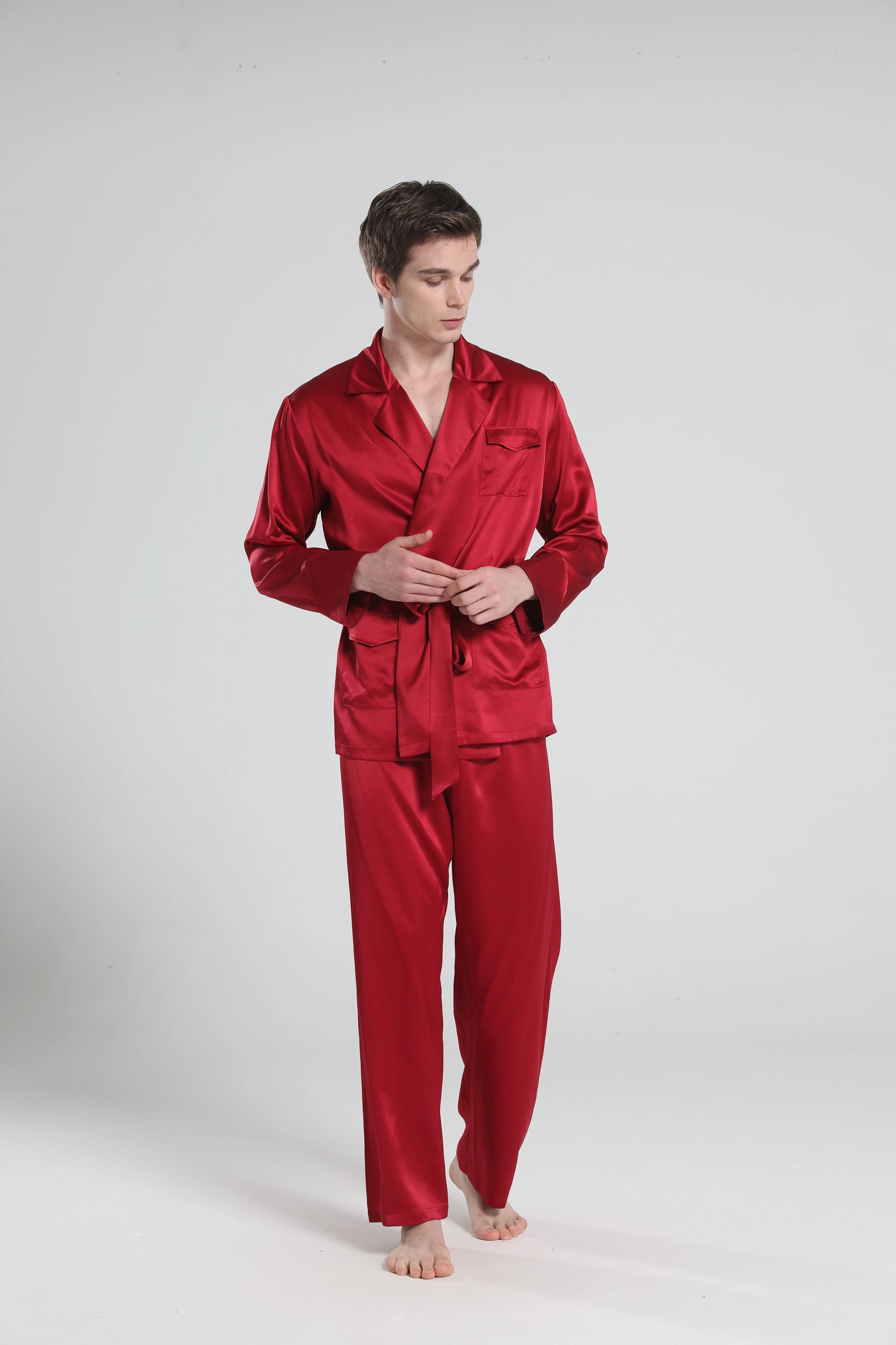 Premium 22 Momme Silk Pajamas for Men - Luxury Sleepwear for Comfort & Style - Perfect for Relaxing at Home, Lounging & Gift Giving