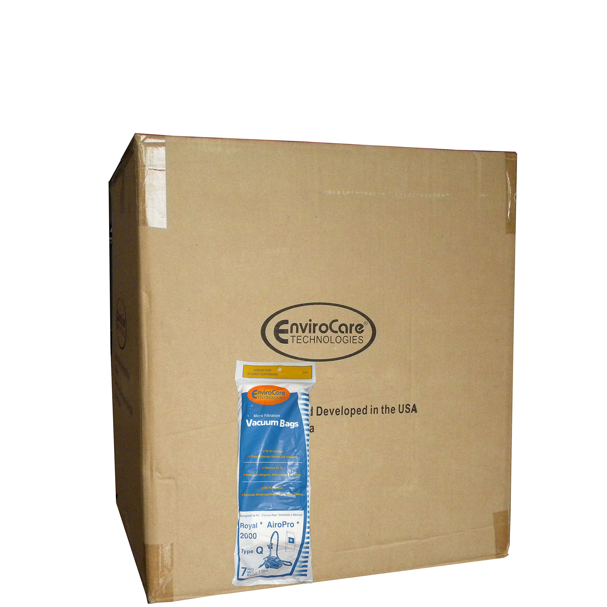 350 Royal Type Q Allergy Vacuum Bags with HEPA Filter - Compatible with AirPro Ry 2000, Aire & Canister Vacuum Cleaners (Model 3-RY2100-001/RY2100) - Perfect for Dust Mite Control & Allergy Relief in Homes with Pets