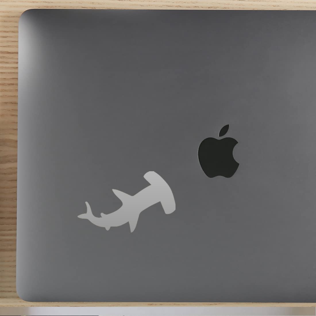 Premium Waterproof Vinyl Decal Stickers - Hammerhead Shark Design (Metallic Silver, Set of 2) for Laptop, Phone, Helmet, Car Window, Bumper, Mug, Cup, Door & Wall Decoration - Perfect for Marine Lovers & Home Office Decor