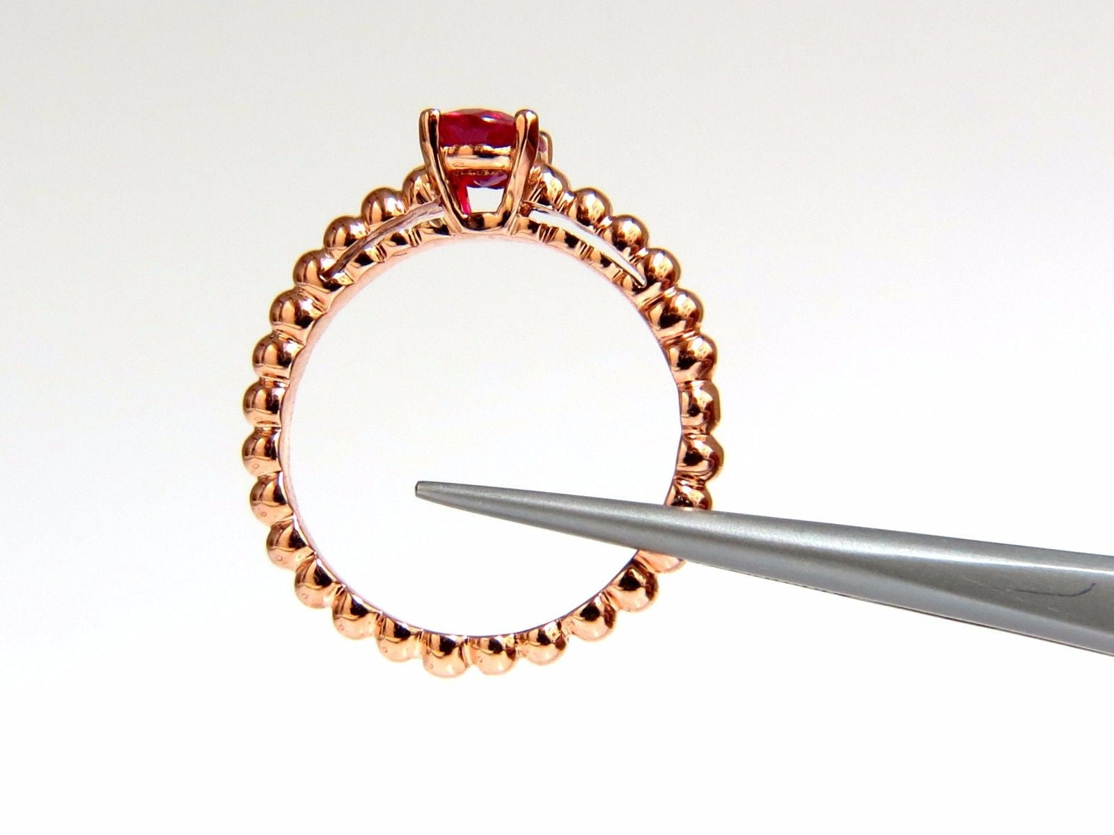 0.82ct Natural Vivid Bright Ruby Solitaire Ring & Band in 14K Gold - Elegant Engagement, Wedding, Anniversary Gift for Her