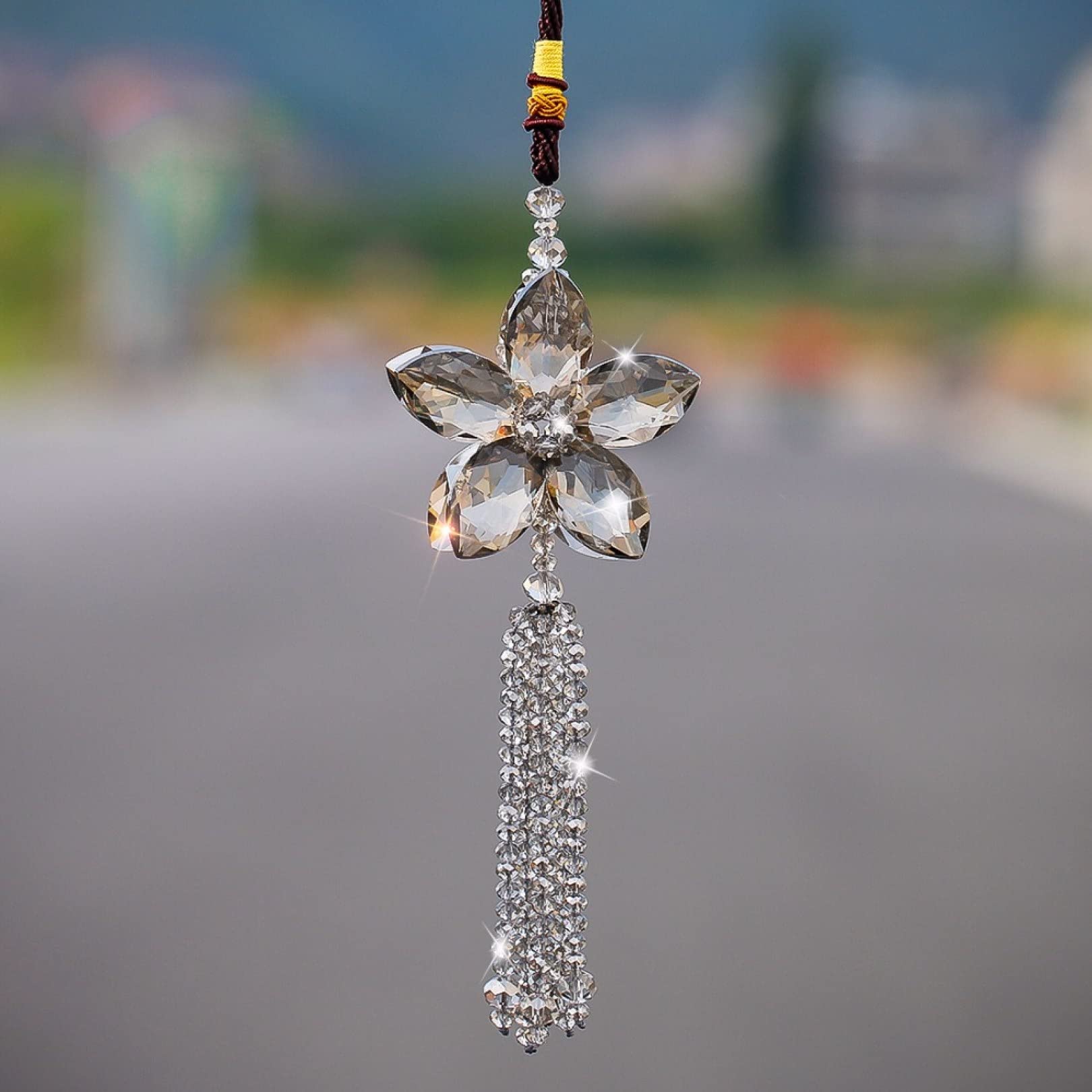 AERICKON Crystal Car Rear View Mirror Ornament - Lucky Rainbow Maker Pendant for Car Window Hanging Accessories | Feng Shui Decor & Gift for Drivers