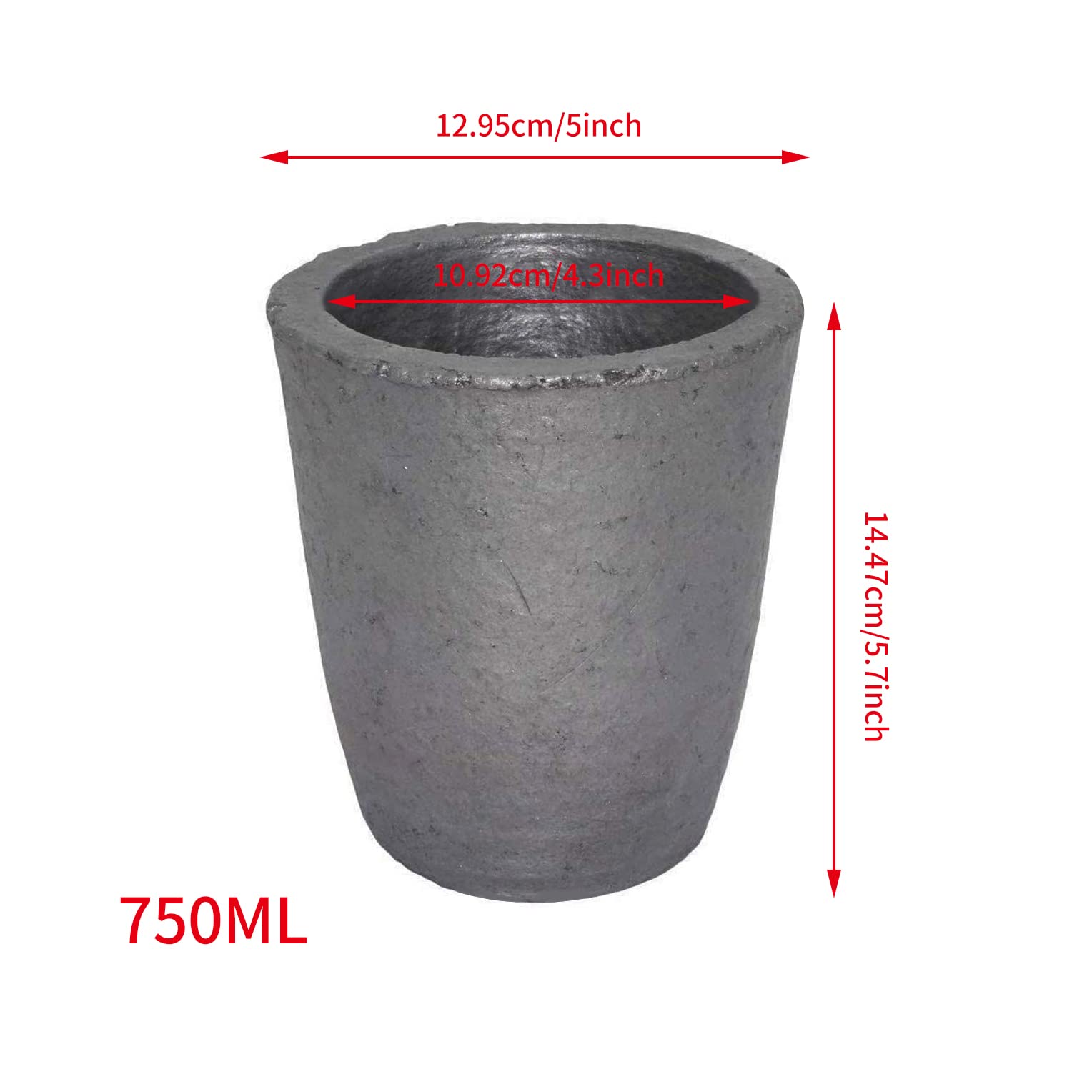 Nisorpa 6KG Graphite Crucible for Metal Melting - High-Temperature Resistant Silicon Graphite Cup for Aluminum, Zinc, Silver, Copper & Brass Casting - Perfect for Furnace, Torch & Foundry Use