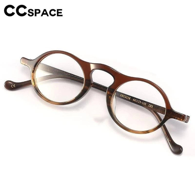 CCspace Unisex Full Rim Oval Acetate Eyeglasses 300316 - Lightweight & Durable Frame for Men & Women - Perfect for Reading, Work, and Everyday Fashion