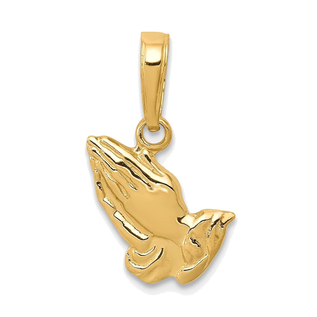 Bonyak 14K Yellow Gold Praying Hands Pendant - Religious Jewelry for Women & Men - Perfect for Daily Wear, Gifts & Special Occasions