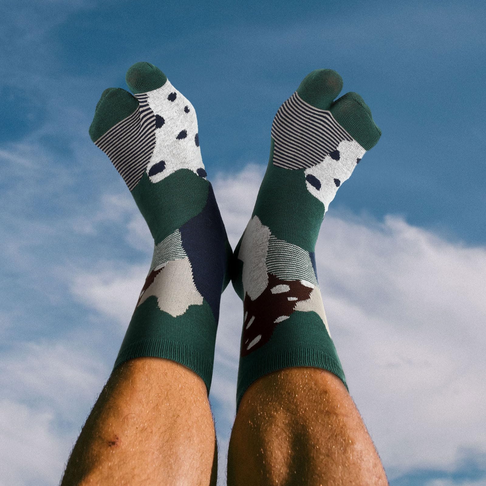 6 Pairs Men's Tabi Socks - Breathable Cotton Split Toe Socks for Flip Flops & Athletic Wear | Comfortable & Moisture Wicking | Perfect for Yoga, Running & Casual Use