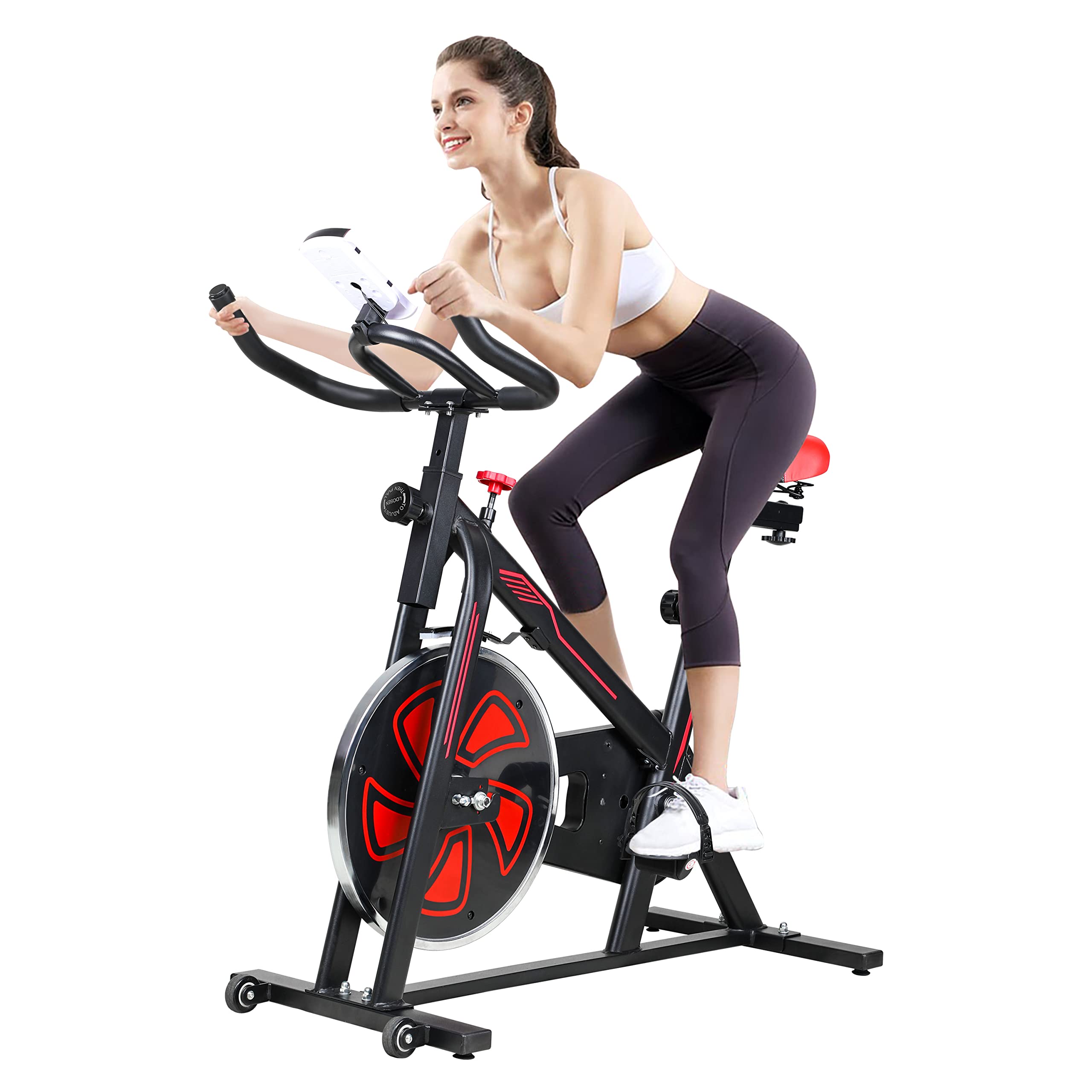 Premium Indoor Cycling Bike - Stationary Exercise Bike for Home Workouts with LCD Monitor & Comfortable Seat Cushion | Perfect for Cardio Training, Spin Classes & Home Gym Fitness