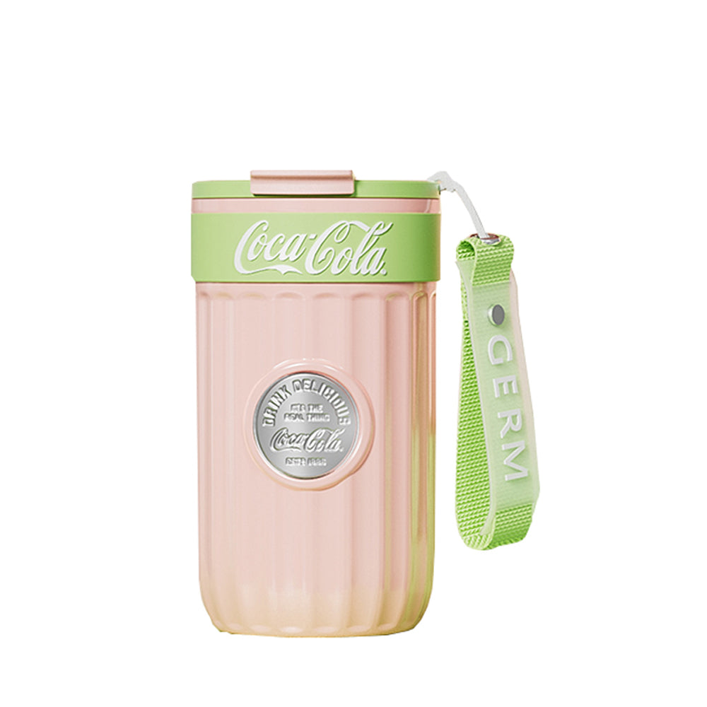 GERM x Coca Cola Classic 500ml Insulated Travel Mug - Pink Vacuum Flask for Coffee & Tea - Perfect for Commuting, Office & Outdoor Adventures
