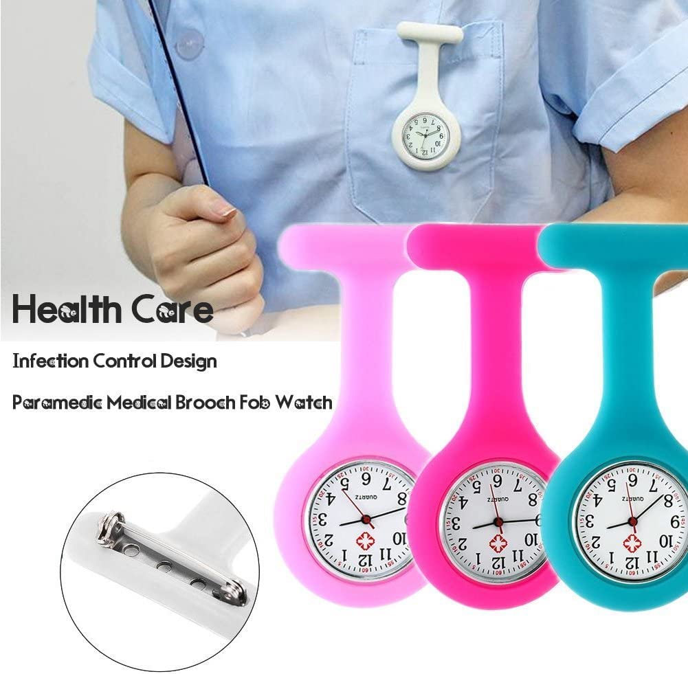 Glow in the Dark Nurse Watch Brooch - Medical Fob Watch for Nurses, Doctors & Paramedics - Perfect for Night Shifts & Emergency Healthcare Scenarios