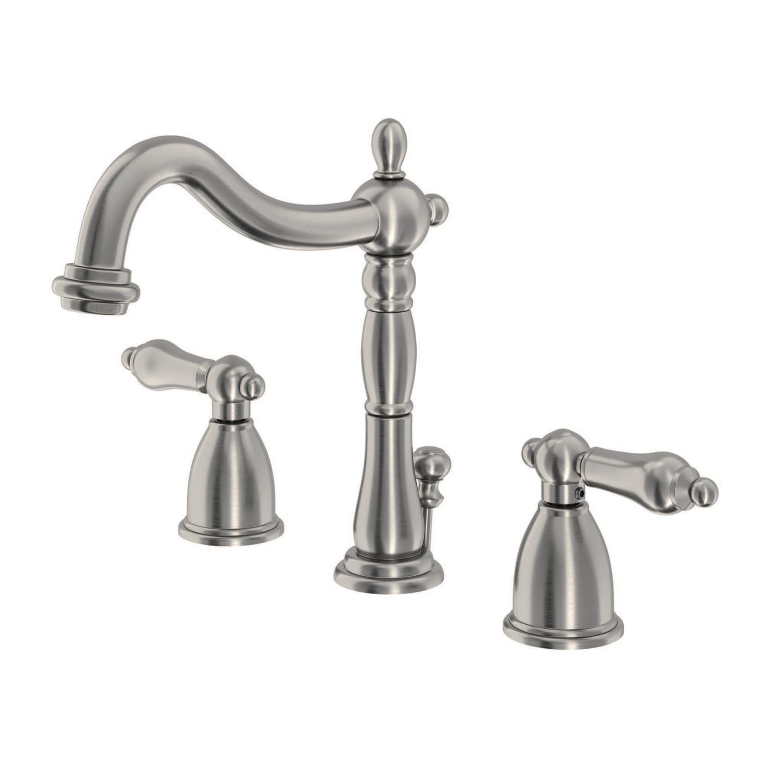 Kingston Brass KB1978AL Heritage 8-Inch Widespread Bathroom Faucet with Metal Lever Handle - Brushed Nickel Finish - Adjustable Center for Vanity Sink - Perfect for Modern and Traditional Home Bathrooms