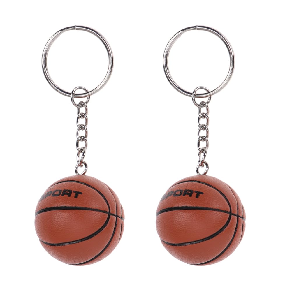 Kisangel 2 Pack Basketball Keychain - Sports Ball Keychain for Backpacks, Bags & Gifts - Perfect for Basketball Party Favors, Carnival Rewards & Sports Fan Gifts - Great for Game Day, School Events & Team Celebrations
