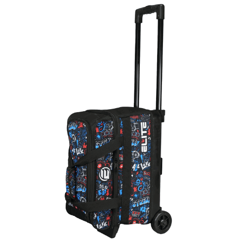 ELITE Double Roller Bowling Bag for Men & Women - Durable Graffiti Design Bowling Tote with Shoulder Strap - Perfect for League Play, Tournaments & Casual Bowling Nights