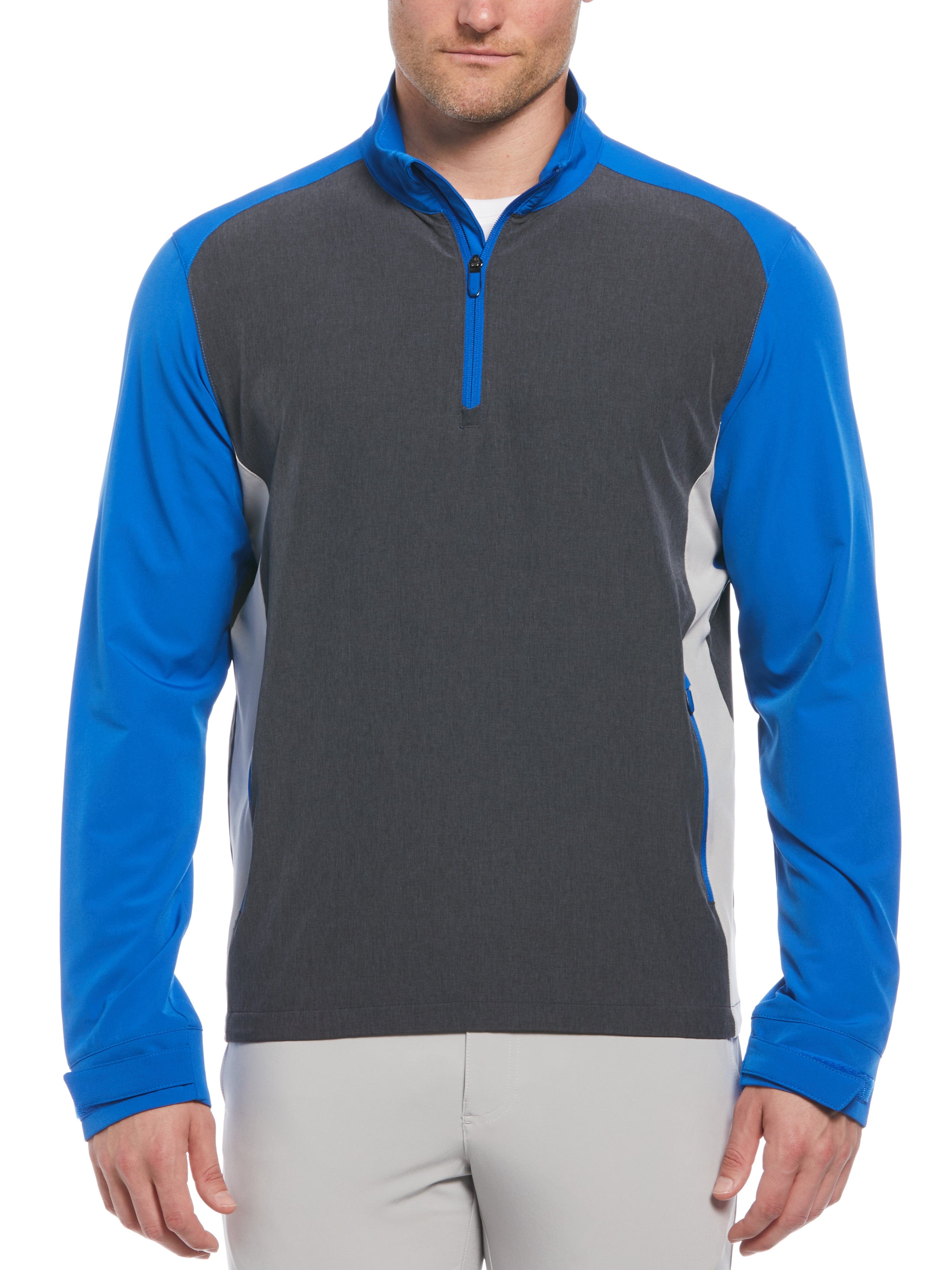 Heathered Block Quarter Zip Golf Jacket for Men - Lightweight & Breathable Performance Jacket for Golfing, Hiking & Outdoor Activities