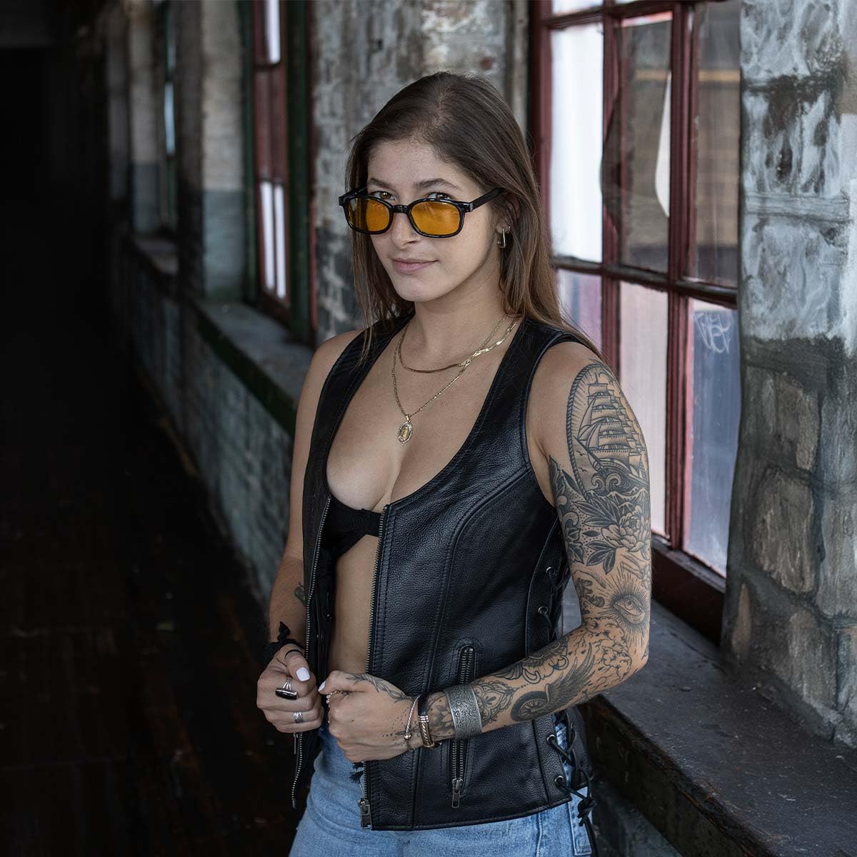 Milwaukee Women's Side Lace Vest with Stitch Detailing - Stylish Casual Wear for Everyday Outfits & Layering