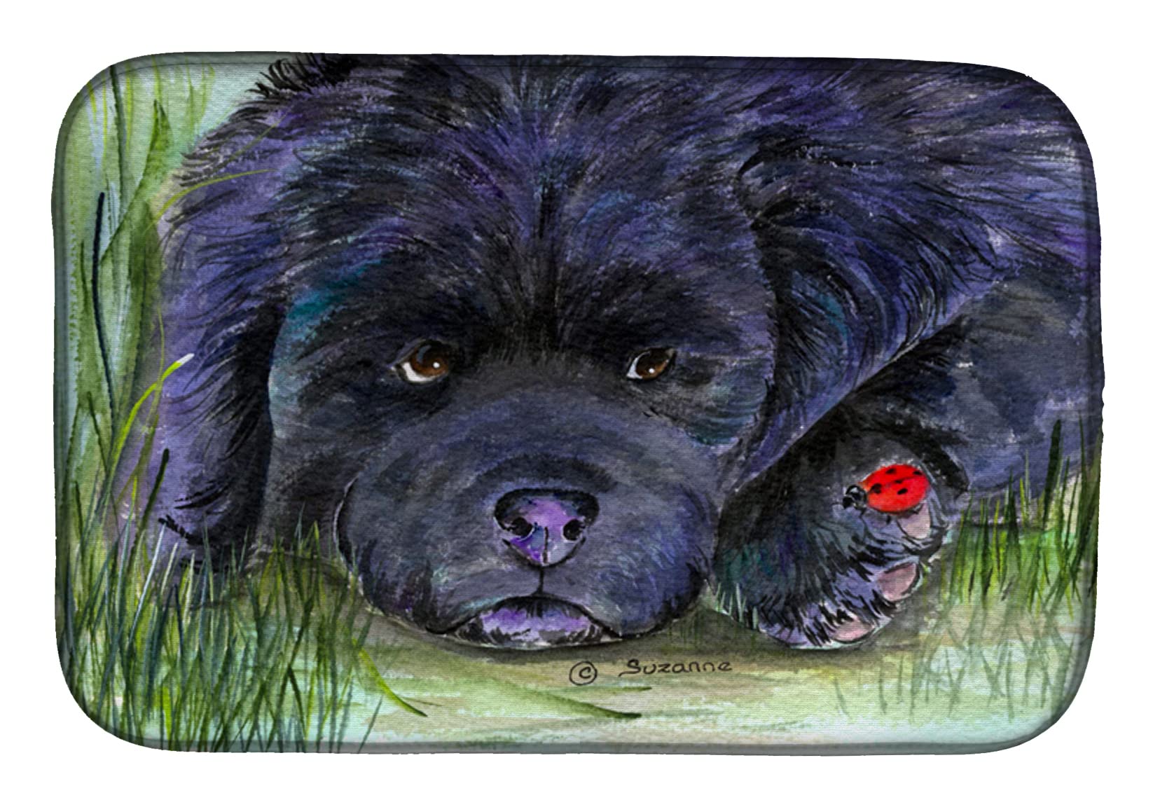 Newfoundland Themed Absorbent Dish Drying Mat - 14 x 21 Inch Multicolor Kitchen Counter Mat for Dishes | Perfect for Kitchen Countertops, Sink Areas & Dish Drainer Use