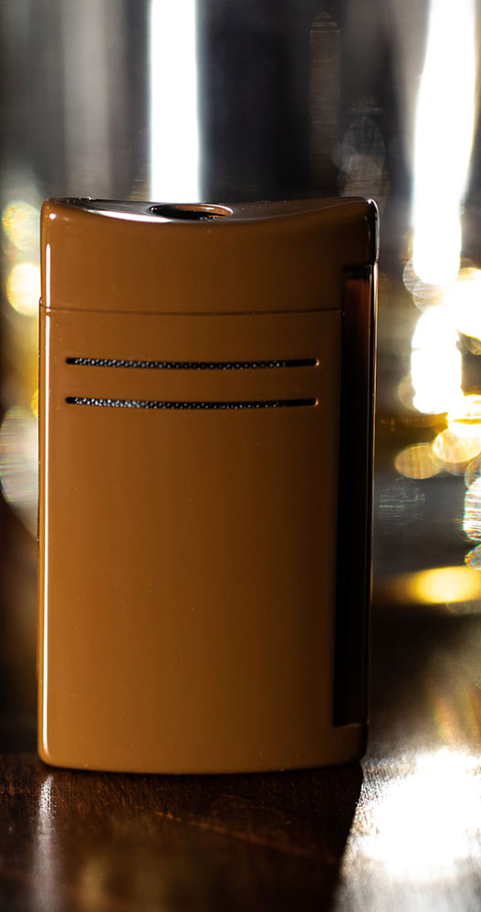S.T. Dupont MaxiJet Brown and Gold Luxury Lighter - Premium Butane Lighter for Cigars, Cigarettes & Gifts - Perfect for Smoking Accessories, Collectors & Special Occasions